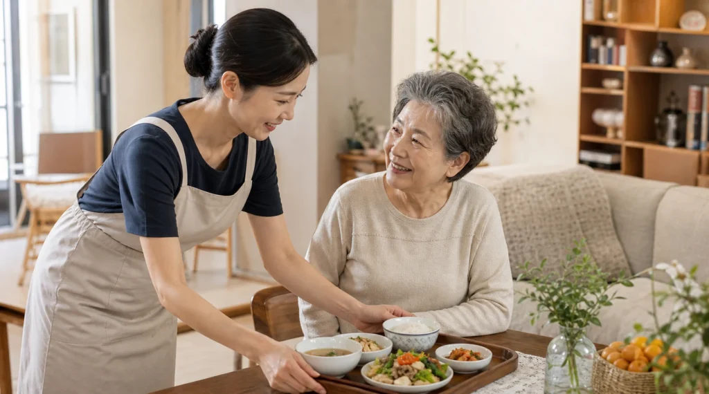 간병인 비용 선택 기준을 가족이 검토하는 장면